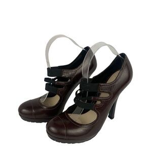 Prada Women's Leather Triple Strap Booty Heels Size 39.5